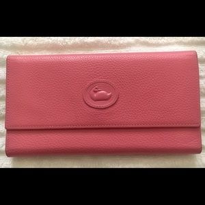 Dooney & Bourke Salmon Pink Checkbook Wallet